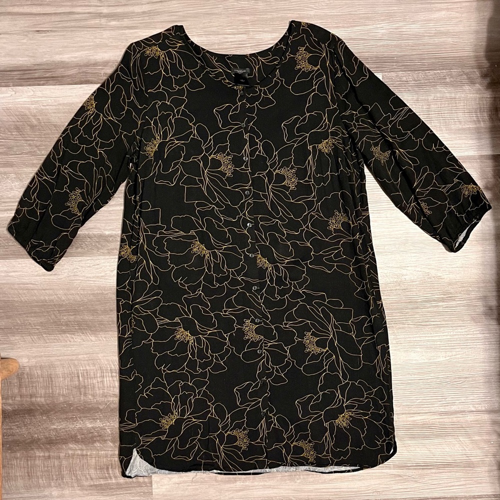 Floral Print Button-Up Ann Taylor Dress